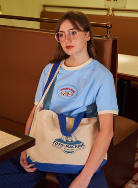 BAO0041 BURGER and OLAF 飞碟狗狗 美式 复古 帆布 斜挎包