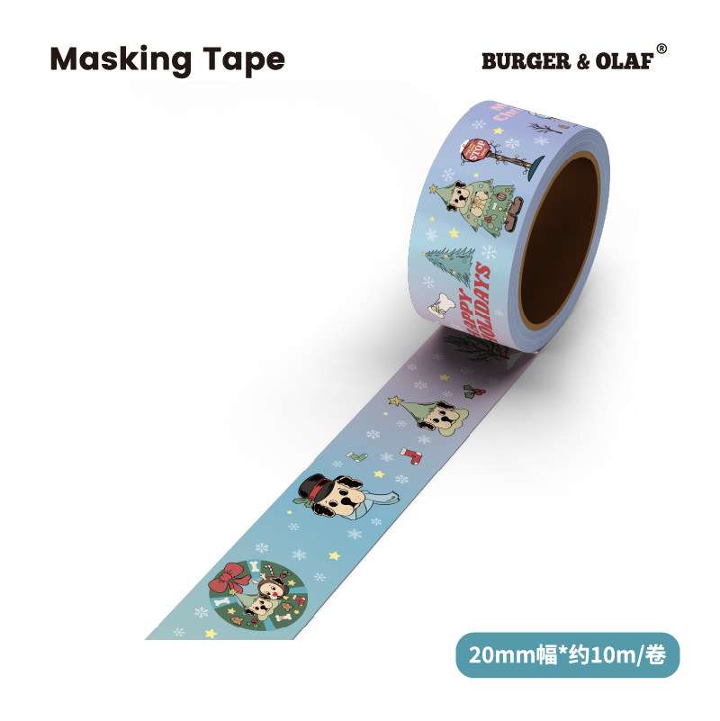 BOMT-007 BURGER&OLAF 圣诞 雪人拉布拉多 手账和纸胶带 20mm*10m