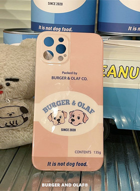 BAO0054 BURGER OLAF 狗罐头 卡其色 iPhone 14 Pro Max 手机壳