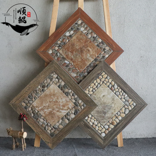 美式乡村花园庭院仿古砖400X400田园室外阳台院子地砖仿鹅卵石砖