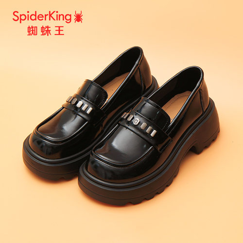 蜘蛛王真皮女乐福鞋秋季新款