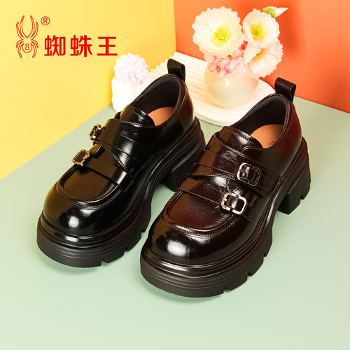 蜘蛛王英伦风女乐福鞋秋季新款