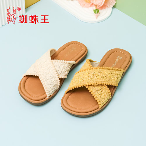 蜘蛛王交叉一字拖夏季新款