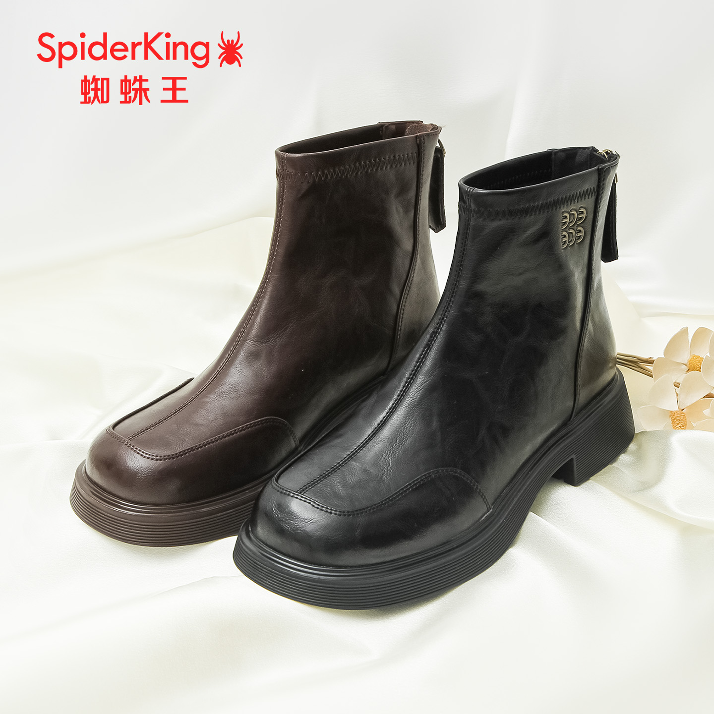 蜘蛛王单里切尔西女靴秋季新款