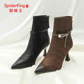 单里中筒时尚 SPIDER 尖头高跟 女时装 靴2025秋新款 KING 蜘蛛王正品