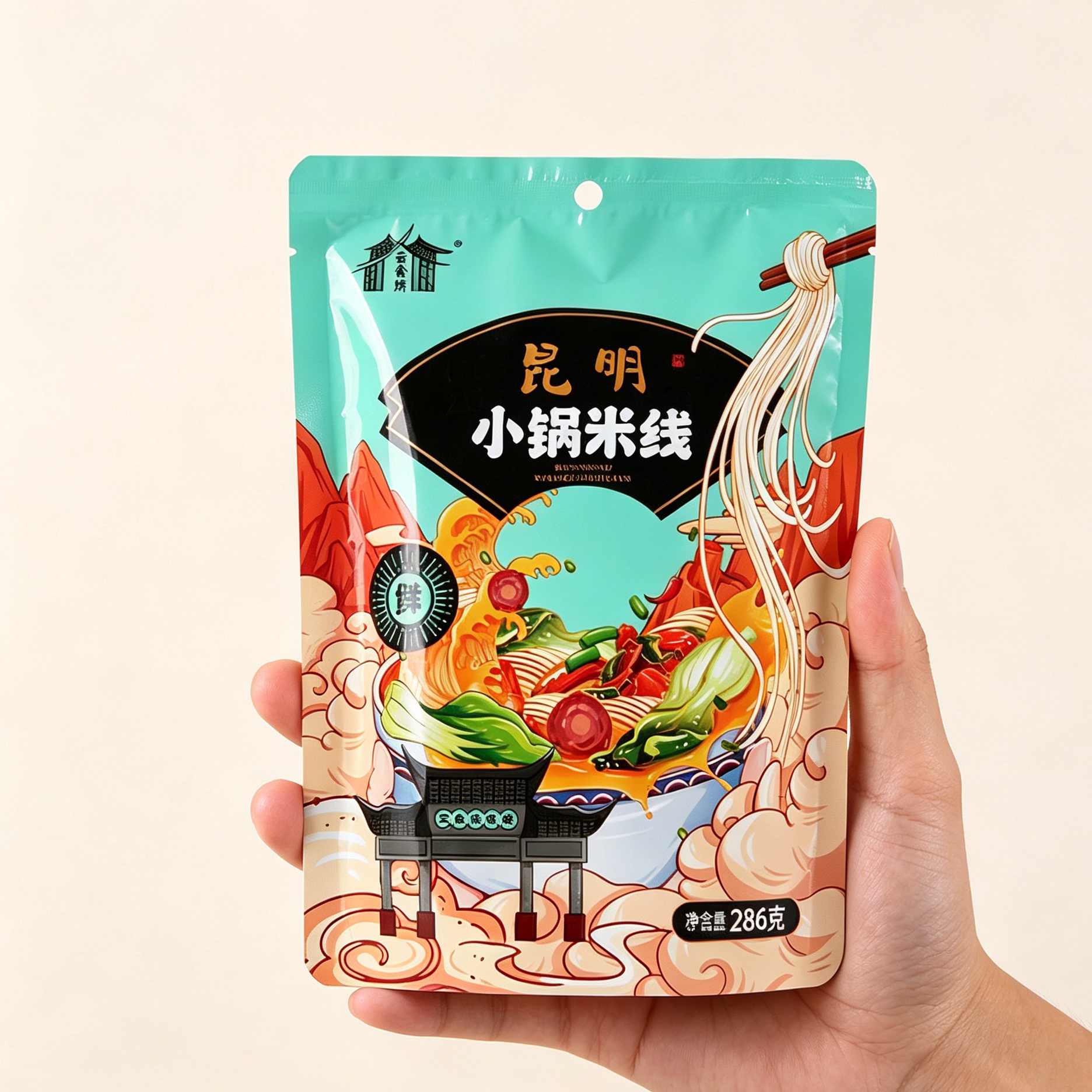 云食坊新鲜米线带酱杂酱云南特产速食冲泡过桥米线米粉免煮小锅
