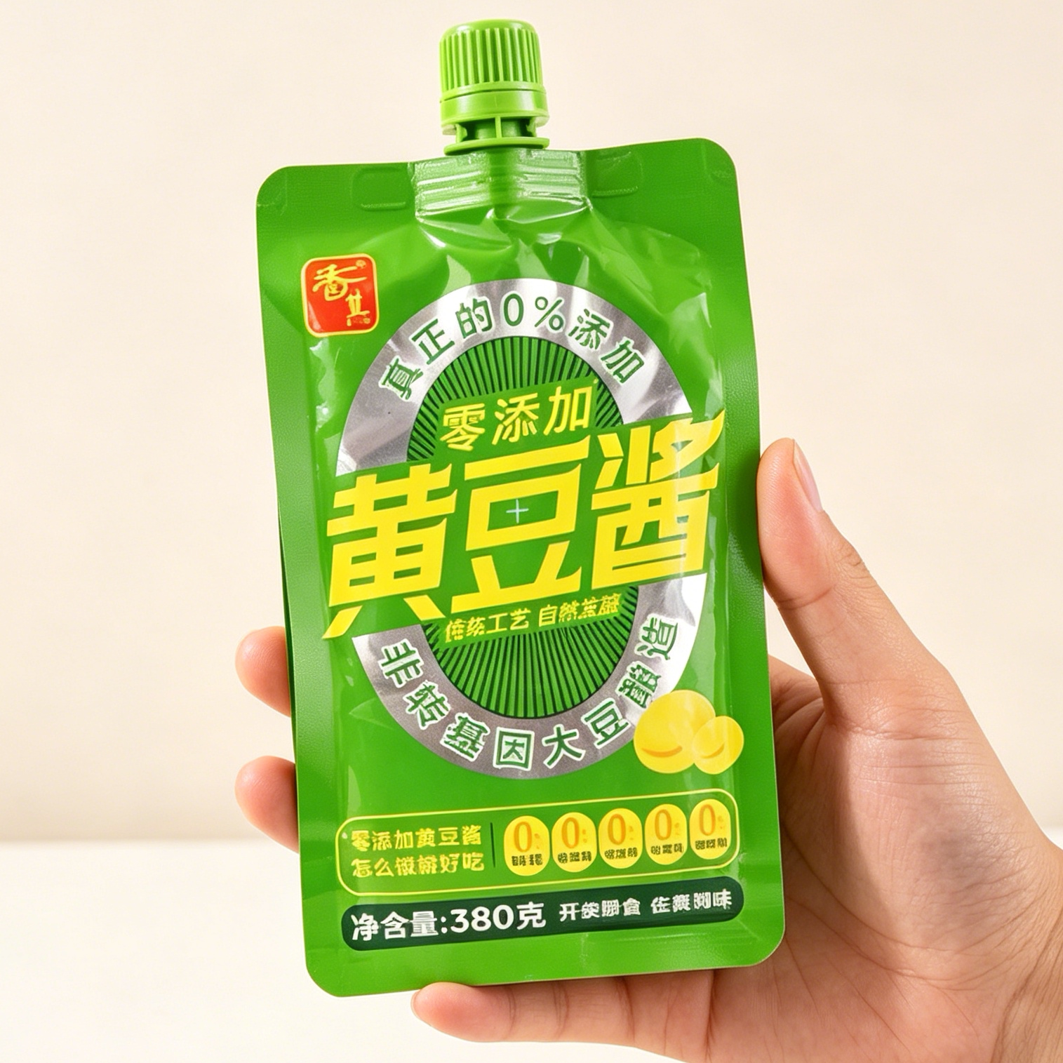 香其零添加黄豆酱380g*4袋东北特产酱特色酱 蘸酱菜香辣酱调味酱