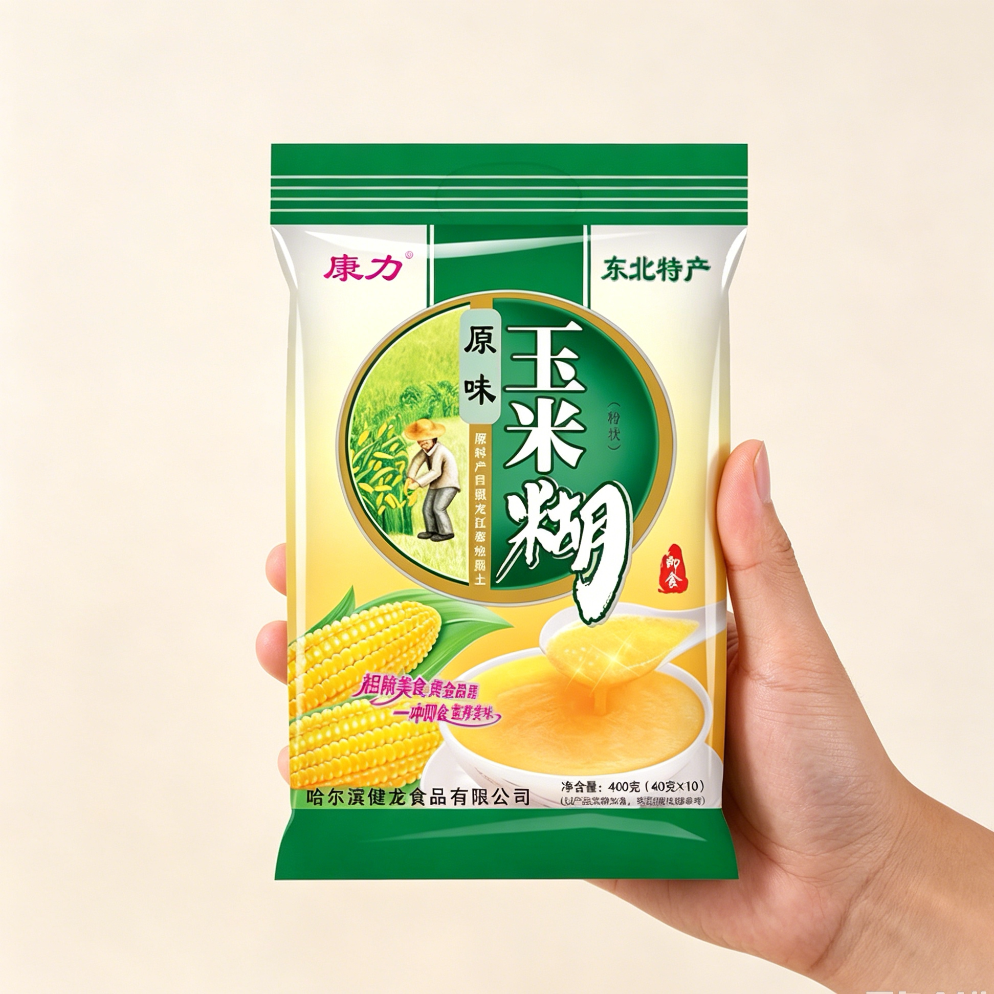 原味玉米糊400g*4袋 独立包装速食冲饮粉原味早餐糊涂粥米糊