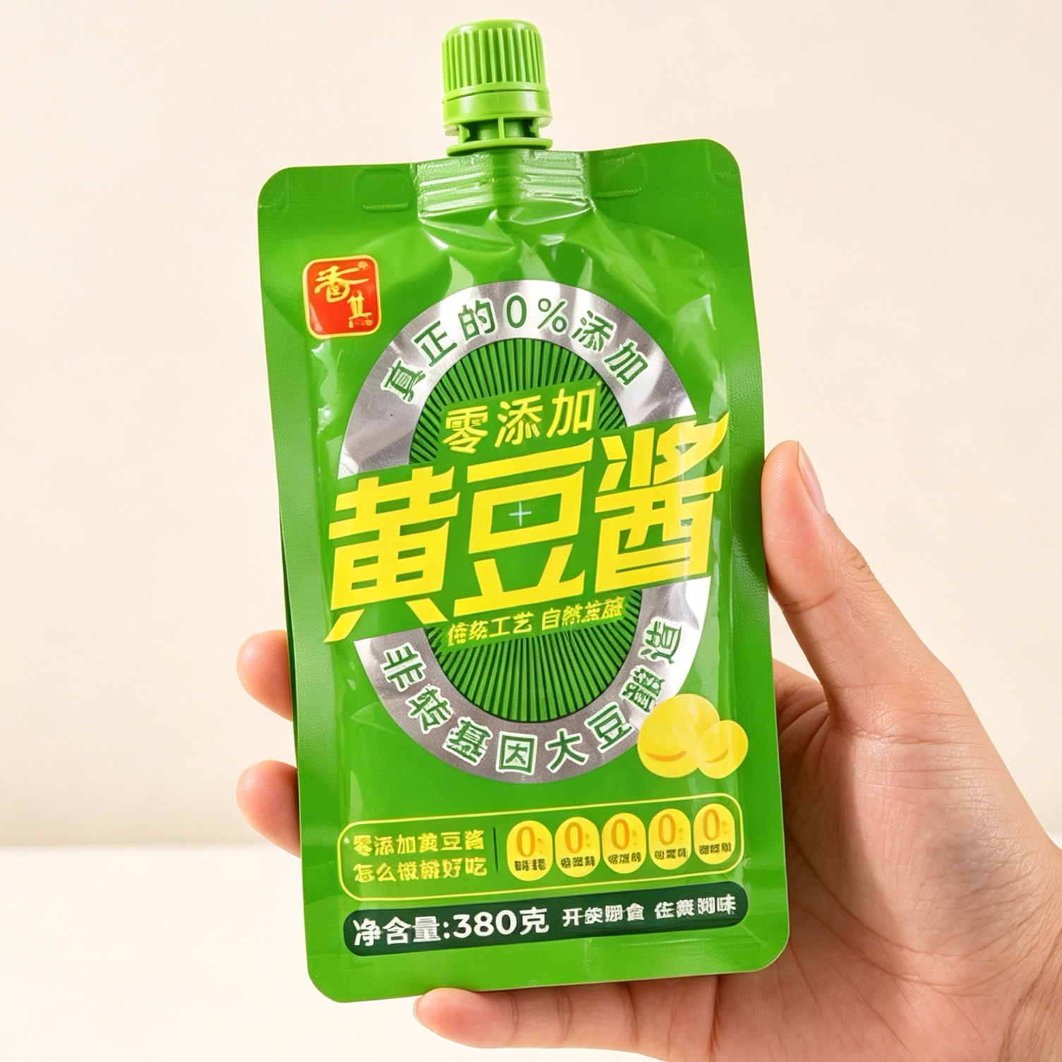 香其即食零添加黄豆酱380g*6袋干净东北大酱铁锅炖大葱蘸酱