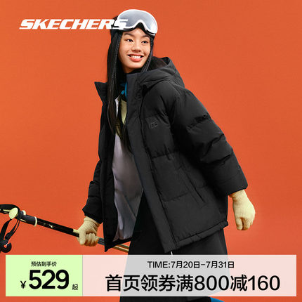 Skechers斯凯奇羽绒服冬季男女款百搭经典上衣防风保暖防泼水外套