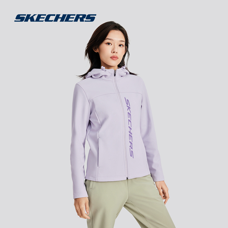 斯凯奇女士加绒防风连帽外套