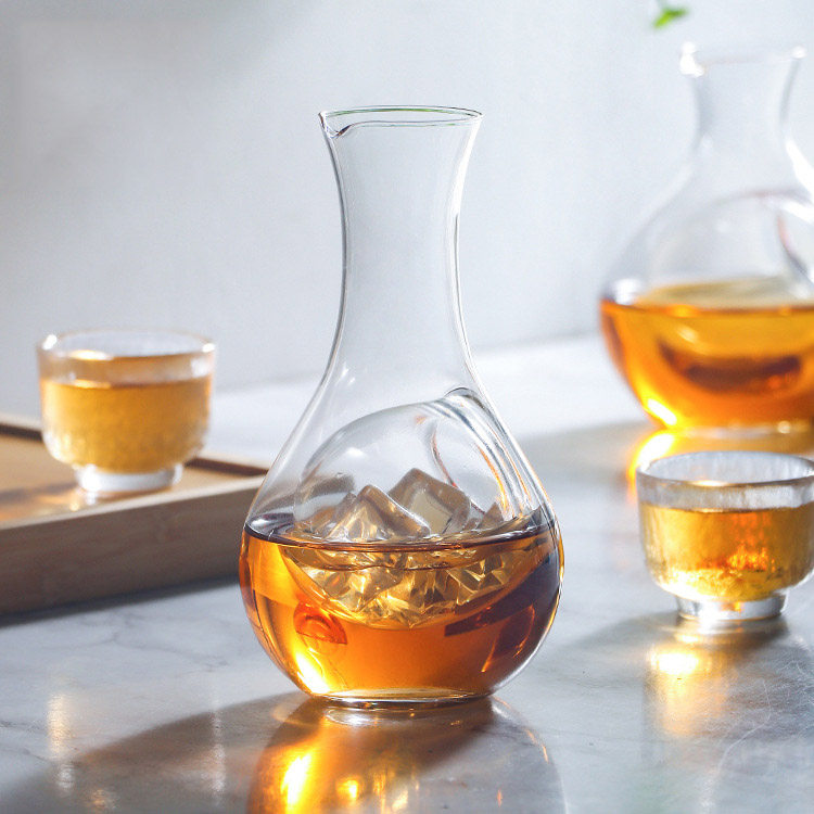 冰酒壶玻璃白酒杯一口杯家用小号一两小酒杯子酒盅清酒壶酒具套装