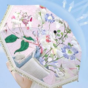 全自动雨伞折叠晴雨两用防晒防紫外线遮阳太阳伞印花雨伞