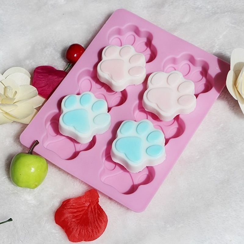 卡通猫爪骨头创意硅胶做蛋糕手工皂巧克力布丁果冻冰块蜡瓶糖模具