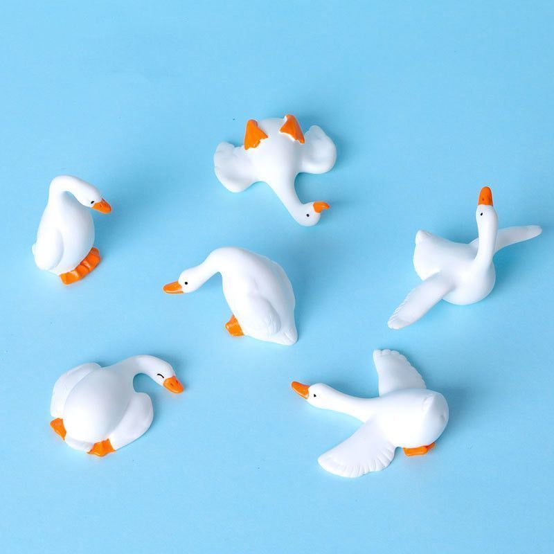 微景观创意可爱摆烂大白鹅公仔 园艺DIY装饰品配件汽车桌面小摆件