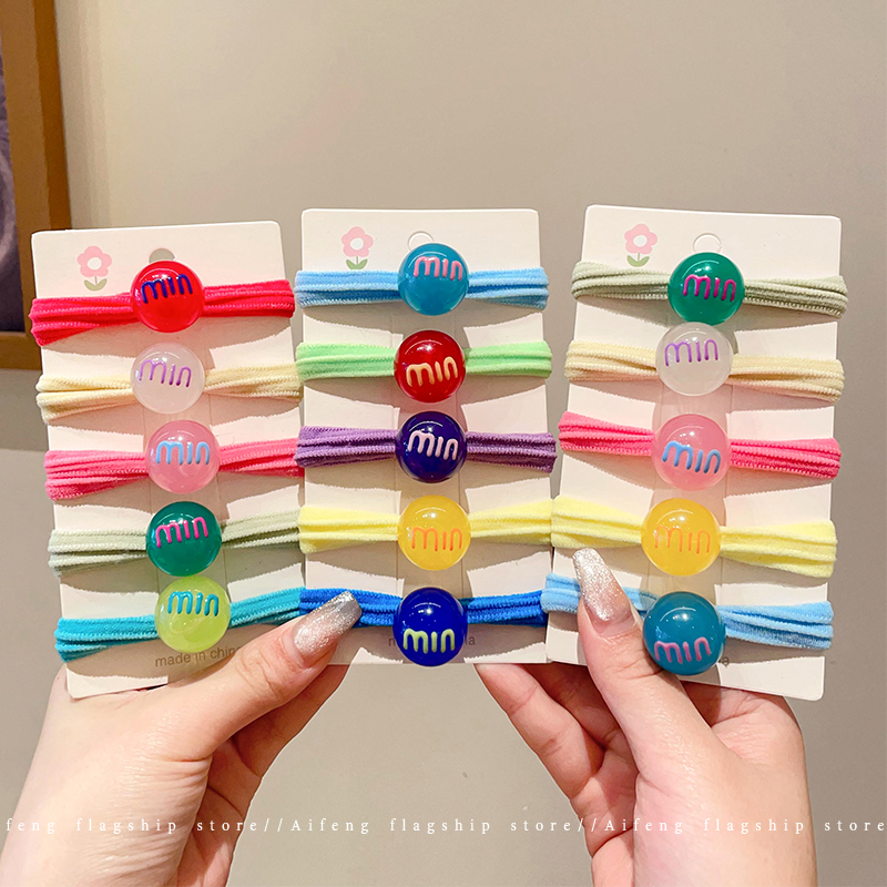 儿童糖果发圈高弹力扎马尾头绳球球发绳女童简约高弹力不伤发皮筋