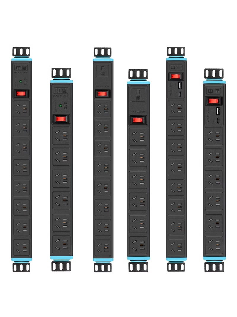 Pdu机柜机房插座防雷中座机柜插座防雷6/8个位置特殊插件配线板排