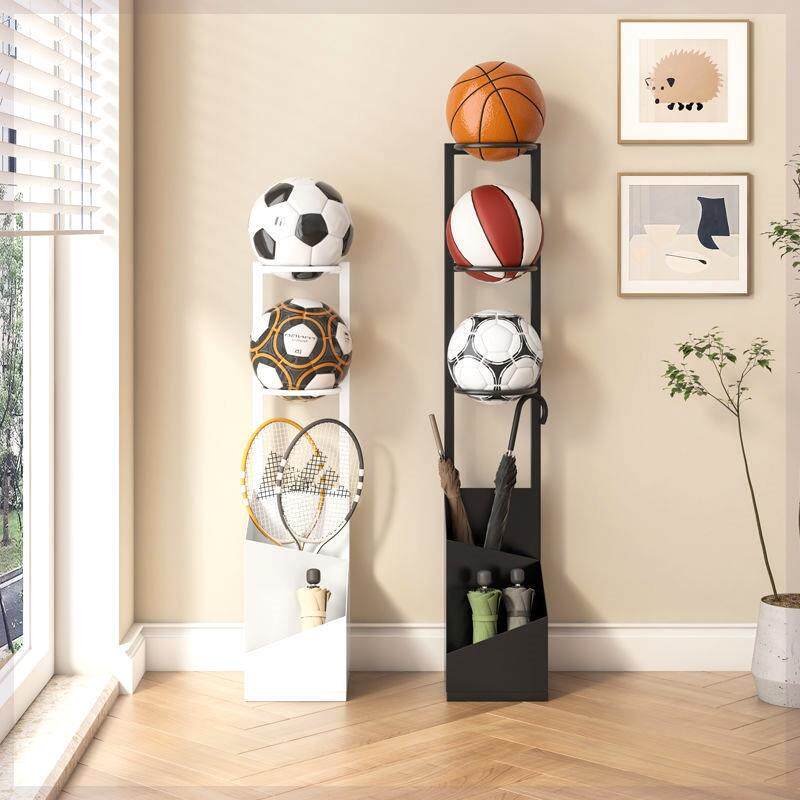 篮球架子家用运动器材置物架球拍足球收纳架球类摆放多功能雨伞架