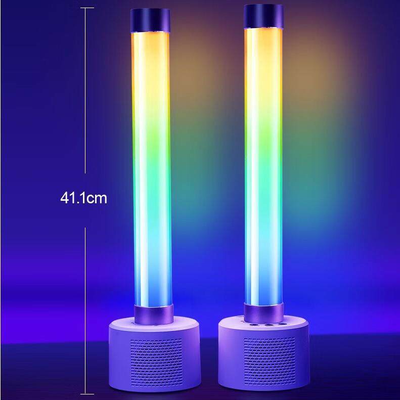 双只蓝牙音响LED氛围投影灯激光星空灯360音乐律动游戏氛围灯立体