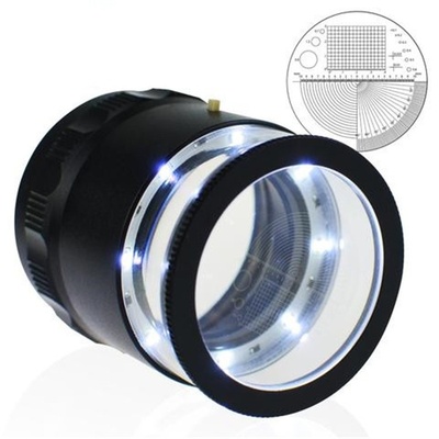 LED高清高倍筒式10倍刻度放大镜 刻度放大镜 标尺放大镜 loupe