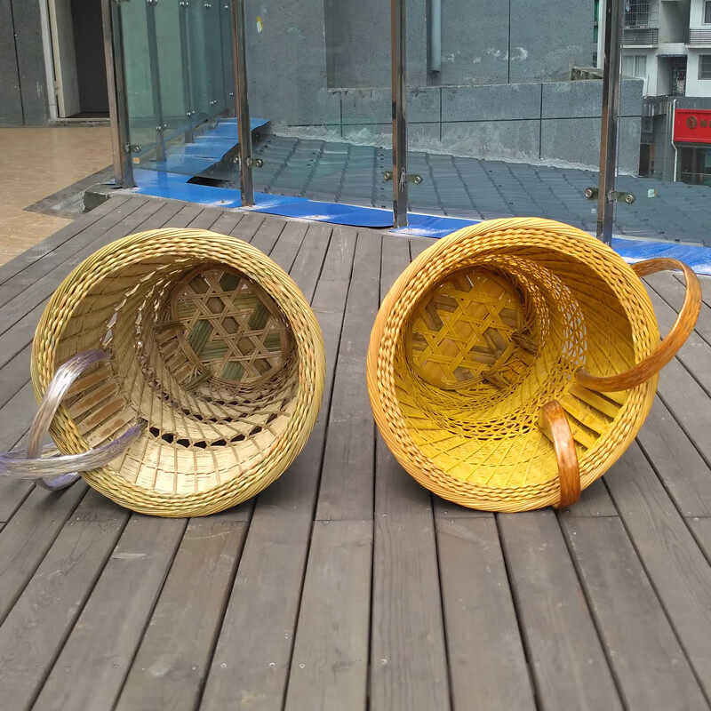 新品背篓重庆背篓竹编婴儿大号手工双肩背篼小孩宝宝竹背篓舞台道