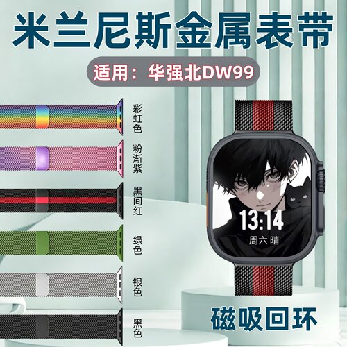 适用华强北DW99手表米兰尼斯表带