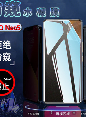 适用vivo iqoo neo5se活力版防窥iqooneo5SE手机贴膜neo5s水凝膜V2154A磨砂V2055A保护隐私V2118A全屏V2157A