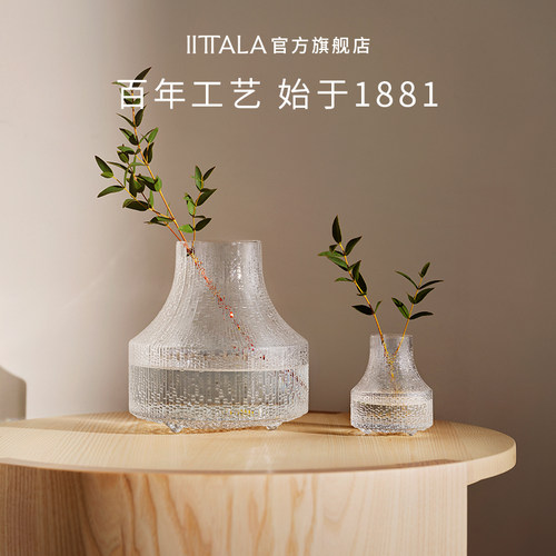 iittala极冻系列玻璃花瓶水壶