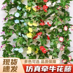饰美化 仿真花藤拉花玫瑰牵牛太阳喇叭菊花樱花藤条空调管道吊顶装