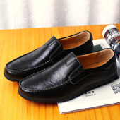 清仓断码 子 防滑百搭透气驾车鞋 男鞋 外贸真皮软面套脚懒人休闲皮鞋
