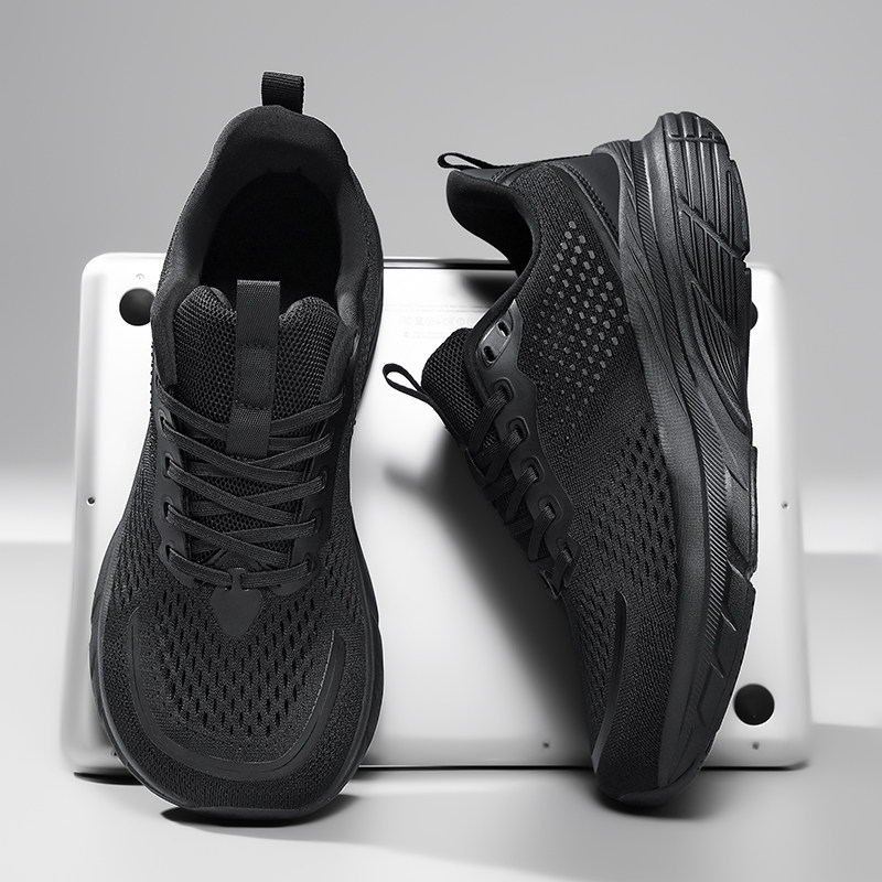 外贸宽楦运动鞋男款网面透气加肥加宽头跑步鞋47特大码48软底男鞋