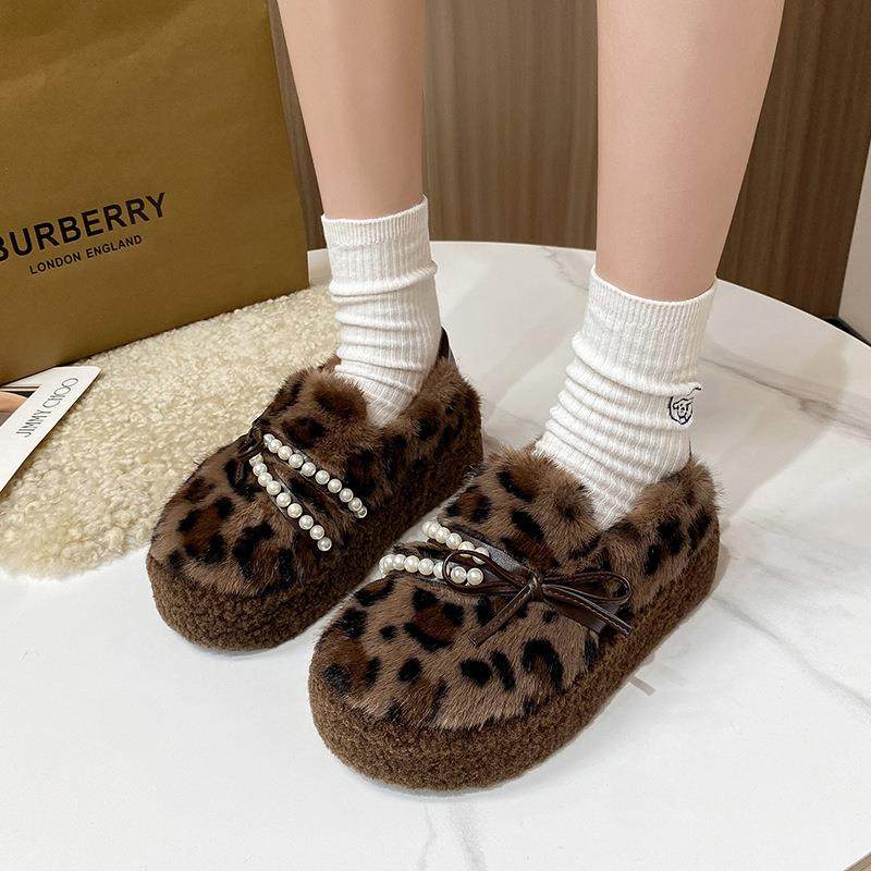 豹纹毛毛鞋女外穿2025秋冬新款韩版加绒保暖一脚蹬豆豆鞋女鞋棉鞋,户外/登山/野营/旅行用品,其他户外鞋,淘宝优惠券,粉丝福利购,淘宝优惠卷