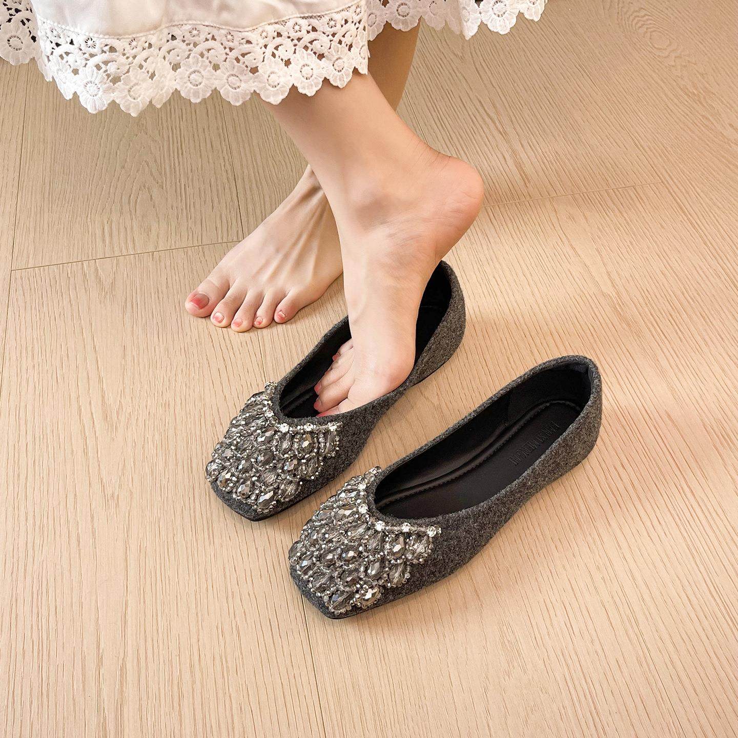 3213-12浅口软底加绒单鞋女2025秋季新款仙女风瓢鞋平底豆豆鞋,户外/登山/野营/旅行用品,其他户外鞋,淘宝优惠券,粉丝福利购,淘宝优惠卷