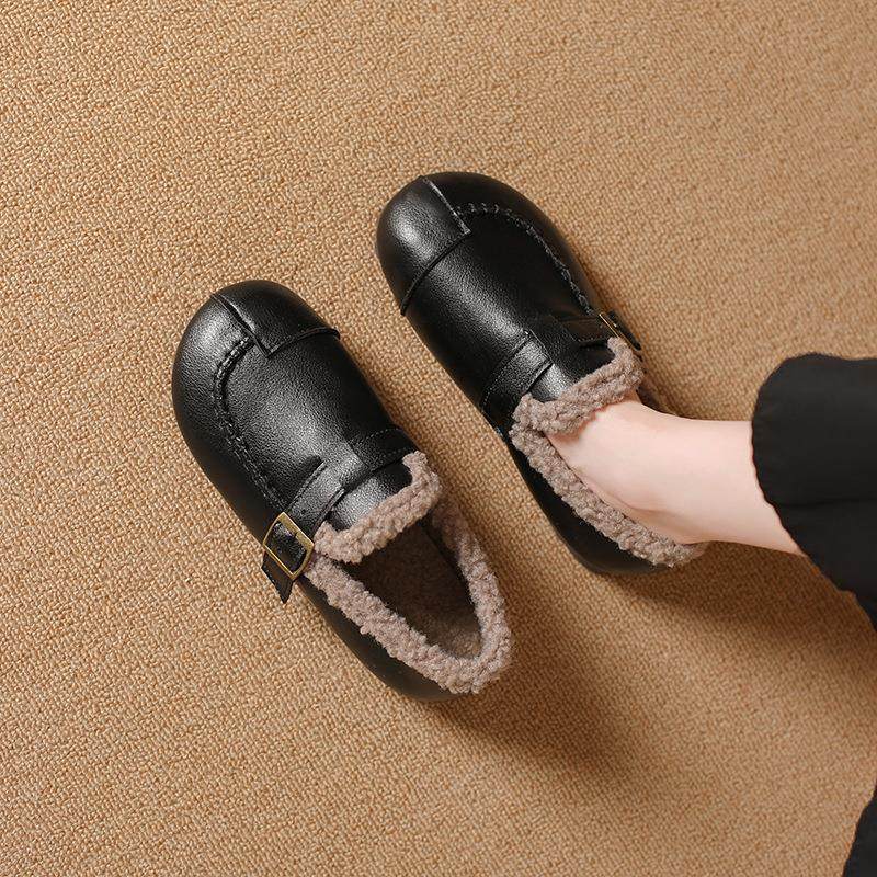 软底豆豆鞋女冬外穿2025新款外出韩版复古百搭加绒保暖孕妇小皮鞋,户外/登山/野营/旅行用品,其他户外鞋,淘宝优惠券,粉丝福利购,淘宝优惠卷