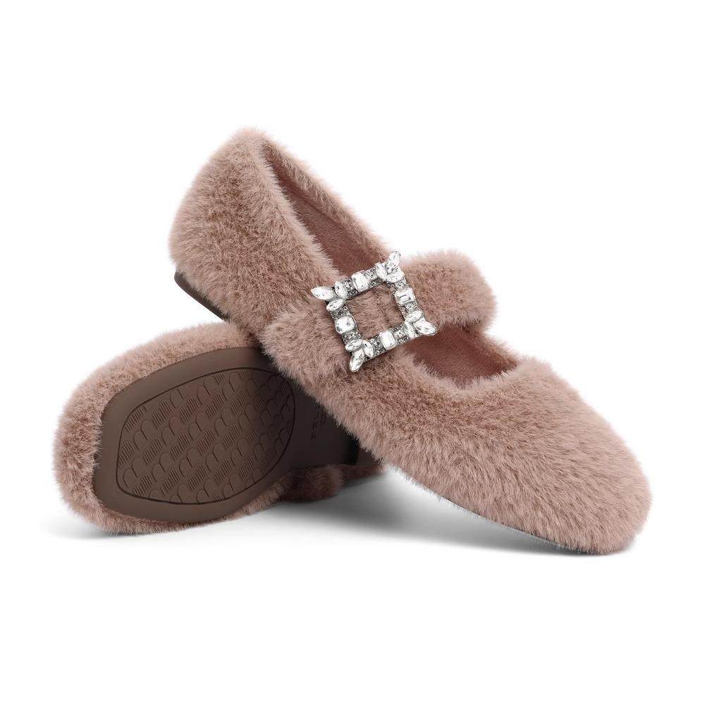 毛毛鞋女冬外穿2025新款平底加绒保暖单鞋浅口水钻一字扣带豆豆鞋,户外/登山/野营/旅行用品,其他户外鞋,淘宝优惠券,粉丝福利购,淘宝优惠卷