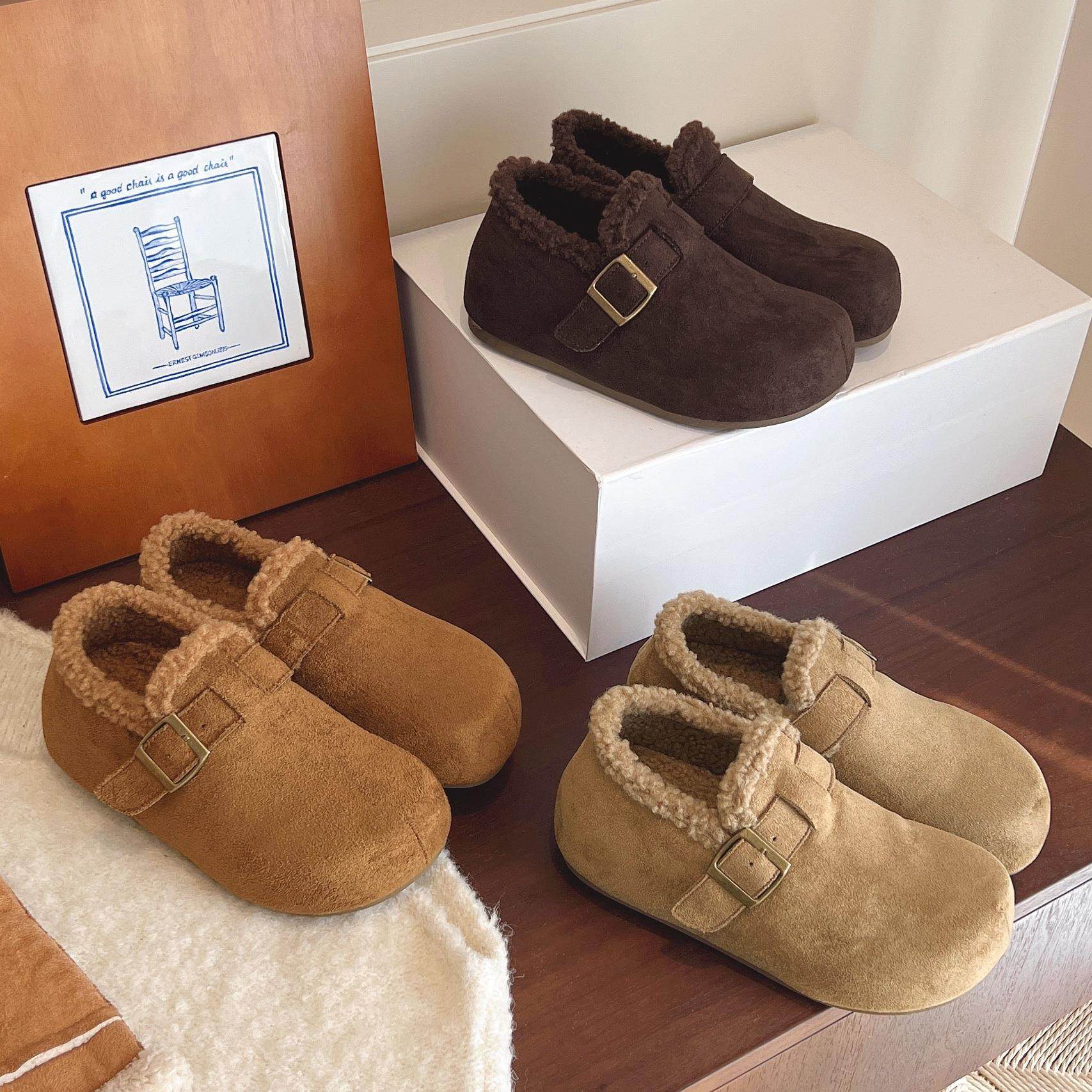 森系复古内增高全包勃肯鞋女2025年新款加绒保暖一脚蹬豆豆棉鞋,户外/登山/野营/旅行用品,其他户外鞋,淘宝优惠券,粉丝福利购,淘宝优惠卷