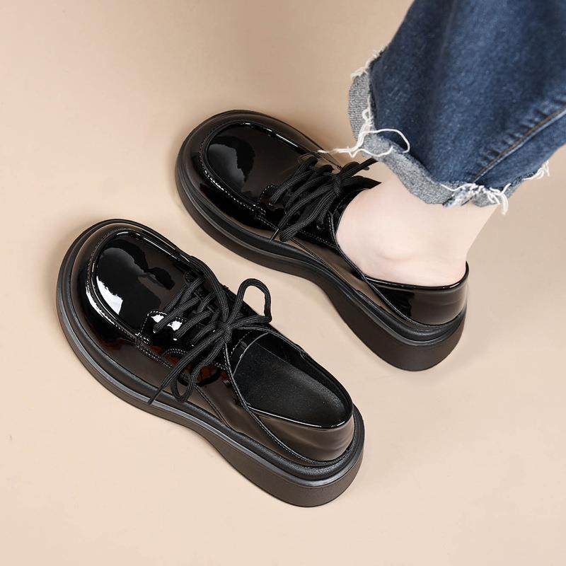 大头小皮鞋女2025款流行网红小码厚底真皮踏跟两穿学生宽头乐福鞋,户外/登山/野营/旅行用品,其他户外鞋,淘宝优惠券,粉丝福利购,淘宝优惠卷