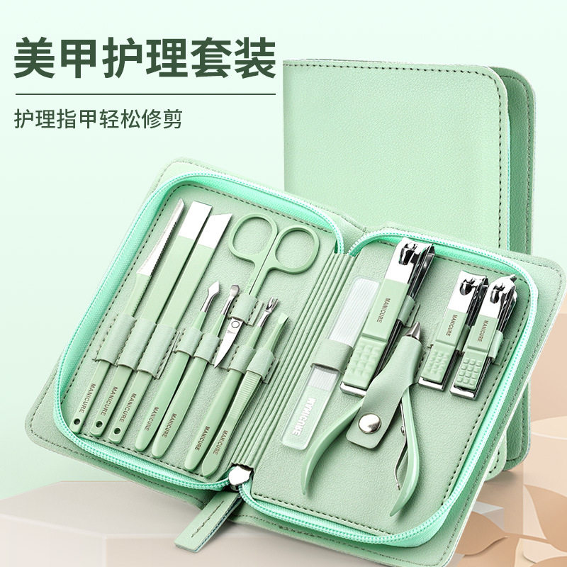 美甲护理工具家用专业指甲钳剪刀死皮剪挖耳勺修眉剪刀三把刀
