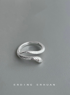 英系chrry koop个性ins灵蛇开口可调节指环年新款设计感食指戒