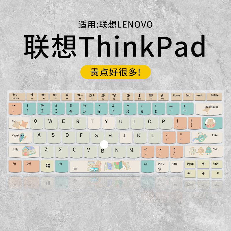 适用联想ThinkPad键盘膜E14neo电脑X1 Carbon笔记本2023款X13T14寸E490yoga Nano罩e480保护p15防尘R14贴390L 3C数码配件 笔记本键盘保护膜 原图主图