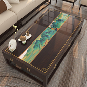 新中式 茶几桌布免洗防水防油餐桌垫高级感PVC透明软玻璃桌面台布