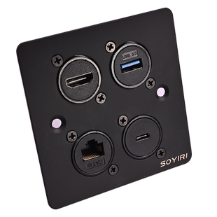 SOYIRI甬圣 86型面板地插接线信息盒bnc卡农6.5莲花usb欧姆音响hdmi网络3.5底插座对接直通声音频D型模块面板