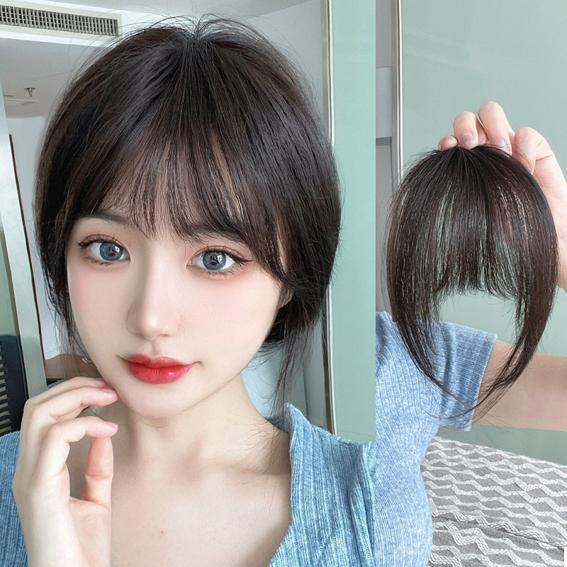 真发丝法式刘海修饰脸型