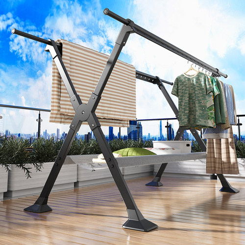 家用加粗可折叠晾衣架伸缩神器