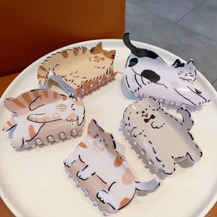 伶俐可爱宠物抓夹女2025新款夹子头饰半扎发发夹后脑勺鲨鱼夹发抓