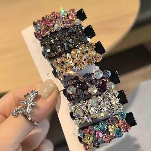 超美blingbling弧形水钻闪钻鸭嘴夹边夹发夹发饰女2026新款