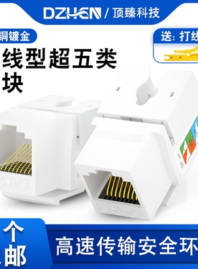 顶臻CAT5E家用超五类网络面板模块RJ45电脑网线插座六类模块DZ-1015A