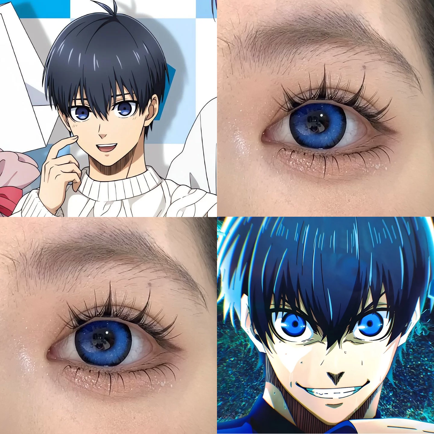 洁世一cos美瞳晴山蓝景泰蓝混沌海域夜蓝星水灵珠蓝莲花正品航cn