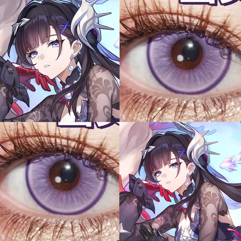 海瑟音cos美瞳日抛紫色幻系紫次元梦境紫水水紫晶新月池紫叶隐cn