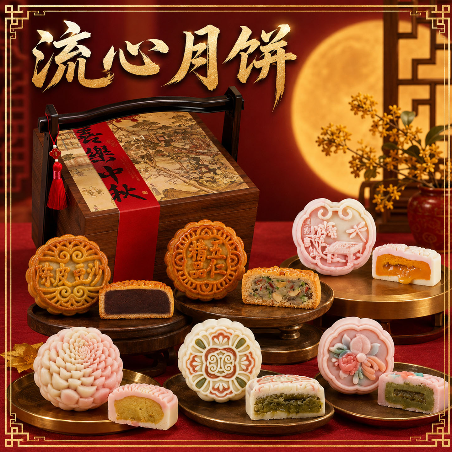 流心月饼官方旗舰店直售正品中秋传统糕点桃山皮散装酥皮点心0XP图片